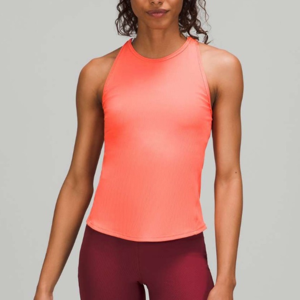 Lululemon Base Pace Ribbed Tank Top Raspberry Cream